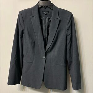 Ellen Tracy gray blazer Sz 12 Scandinavian autumn classic